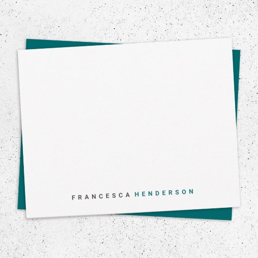 Carte De Correspondance Teal Green Trendy Minimum Simple