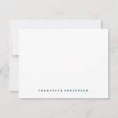 Carte De Correspondance Teal Green Trendy Minimum Simple (Devant)