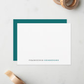Carte De Correspondance Teal Green Trendy Minimum Simple (Devant/Arrière en situation)