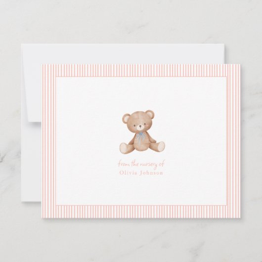 Carte De Correspondance Teddy Bear Baby Baby shower fille (Devant)