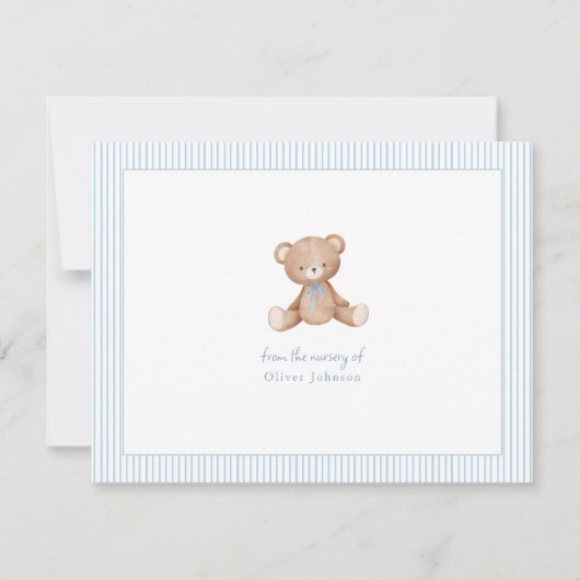 Carte De Correspondance Teddy Bear Baby Baby shower garçon (Devant)