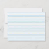 Carte De Correspondance Teddy Bear Blue Stripes Personalized Stationery (Dos)
