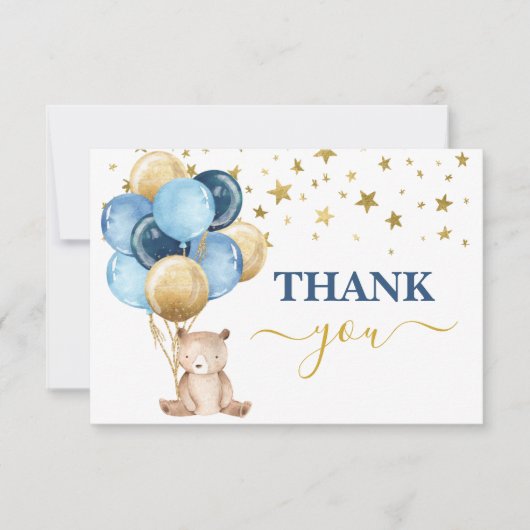 Carte De Correspondance Teddy Bear Boy merci (Devant)