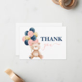 Carte De Correspondance Teddy Bear Genre révéler merci (Devant/Arrière en situation)