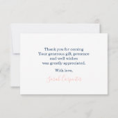 Carte De Correspondance Teddy Bear Genre révéler merci (Dos)