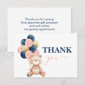 Carte De Correspondance Teddy Bear Genre révéler merci (Devant / Derrière)