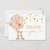 Carte De Correspondance Teddy Bear Girl merci Note Card (Devant)