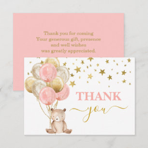 Carte De Correspondance Teddy Bear Girl merci Note Card