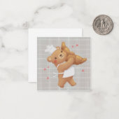 Carte De Correspondance Teddy le Baker avec Croissant (Devant/Arrière en situation)