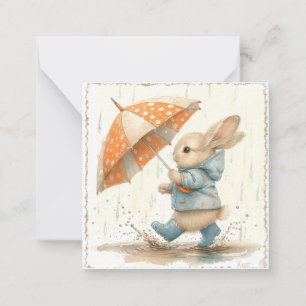 Carte De Correspondance Tempête et sourires : Pluie de lapin