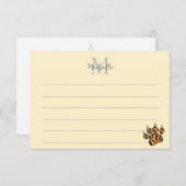 Carte De Correspondance Template Lined Monogram Custom (Devant / Derrière)