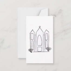 Carte De Correspondance Temple mormon simple moderne LDS Salt Lake City