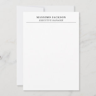 Carte De Correspondance Tendance Moderne Simple Noir & Blanc Professionnel