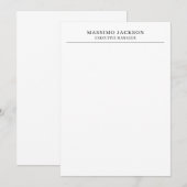 Carte De Correspondance Tendance Moderne Simple Noir & Blanc Professionnel (Devant / Derrière)