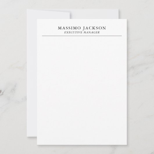 Carte De Correspondance Tendance Moderne Simple Noir & Blanc Professionnel (Devant)