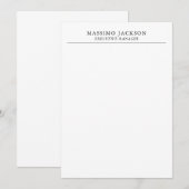 Carte De Correspondance Tendance Moderne Simple Noir & Blanc Professionnel (Devant / Derrière)