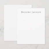 Carte De Correspondance Tendance Noir & Blanc Moderne Créatif Simple (Devant / Derrière)
