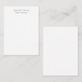 Carte De Correspondance Tendance Noir & Blanc Moderne Créatif Simple (Devant / Derrière)