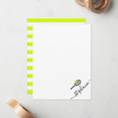 Carte De Correspondance Tennis Nom personnalisé Script Monogramme (Devant/Arrière en situation)