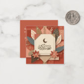 Carte De Correspondance Terracotta Floral Ramadan Moubarak (Devant/Arrière en situation)