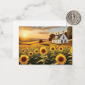 Carte De Correspondance Terrain de tournesol (Devant/Arrière en situation)