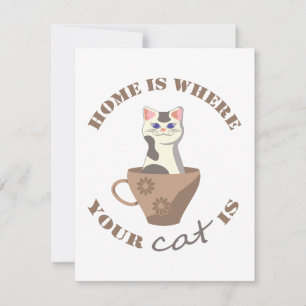 Carte De Correspondance Texte amusant Accueil est l'endroit où votre chat