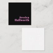 Carte De Correspondance Texte éditable rétro-moderne | Noir et rose (Devant / Derrière)