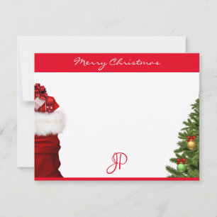 Carte De Correspondance Texte Joyeux Noël Monogramme Calligraphie Script