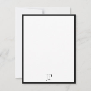 Carte De Correspondance Texte manuscrit Élégant Monogramme Classic