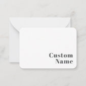 Carte De Correspondance Texte moderne élégant et rétro | Gris (Devant)