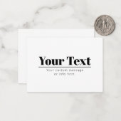 Carte De Correspondance Texte rétro-moderne élégant | Noir & Blanc (Devant/Arrière en situation)