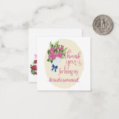 Carte De Correspondance Thank you Bridesmaid (Devant/Arrière en situation)