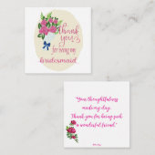 Carte De Correspondance Thank you Bridesmaid (Devant / Derrière)