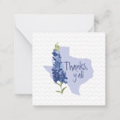 Carte De Correspondance Thanks Y'all Bluebonnet Texas (Devant)