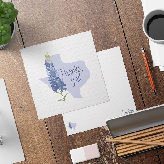 Carte De Correspondance Thanks Y'all Bluebonnet Texas