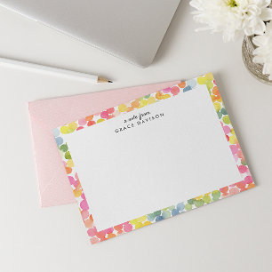 Carte De Correspondance Thé à bulles Arc-en-ciel Nom personnalisé Monogram