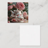 Carte De Correspondance Thé à la rose de chou rose (Devant / Derrière)