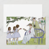 Carte De Correspondance Thé de jardin rétro (Devant / Derrière)