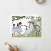 Carte De Correspondance Thé de jardin rétro (Devant/Arrière en situation)