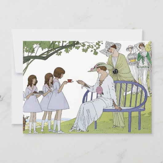 Carte De Correspondance Thé de jardin rétro (Devant)