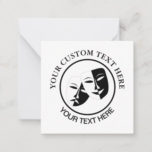 Carte De Correspondance Théâtre Masque Comédie Tragédie Noir Blanc (Devant)