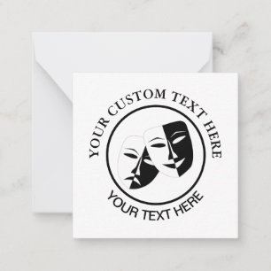 Carte De Correspondance Théâtre Masque Comédie Tragédie Noir Blanc