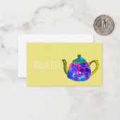 Carte De Correspondance Théière à aquarelle (Devant/Arrière en situation)