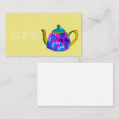 Carte De Correspondance Théière à aquarelle (Devant / Derrière)