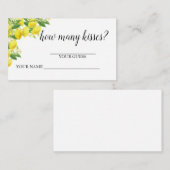 Carte De Correspondance Thème Citron Devinez Combien De Baisers (Devant / Derrière)