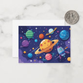 Carte De Correspondance Thème de l'espace et des planètes (Devant/Arrière en situation)