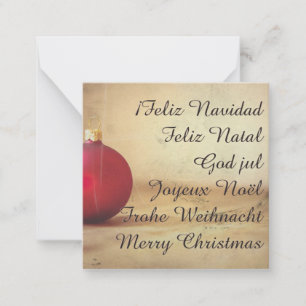 Carte De Correspondance thème de Noël avec boule de Noël