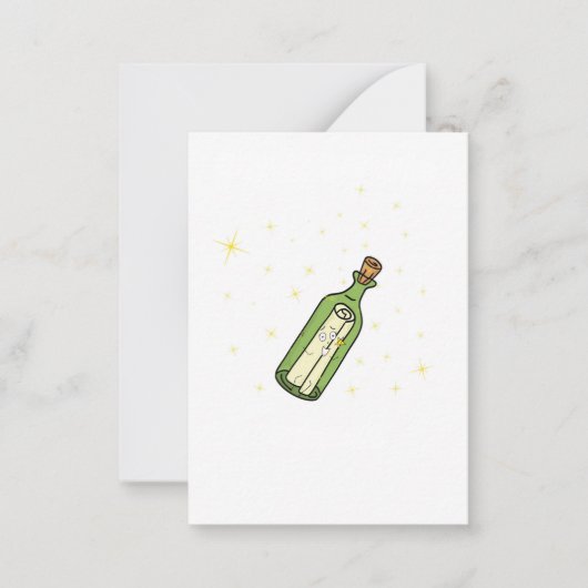 Carte De Correspondance Thème du message dans une bouteille (Devant)