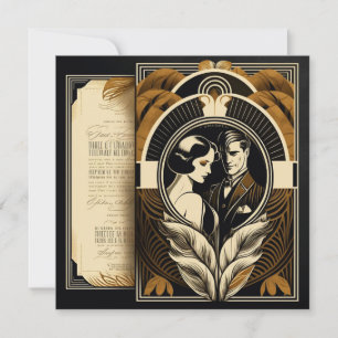 Carte De Correspondance Thème mariage Art déco