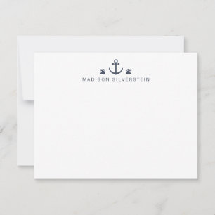 Carte De Correspondance Thème Nautique Ancre Personnalisé